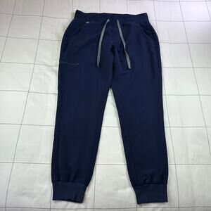 Figs Pants Womens Medium Blue Zamora Scrub Jogger Medical Tapered Pockets